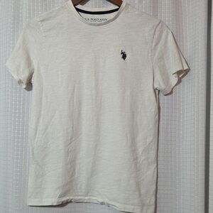 U.S POLO ASSN. T Shirt Boys XL 14-16 Ivory  Short Sleeve Tee Soft 100% Cotton